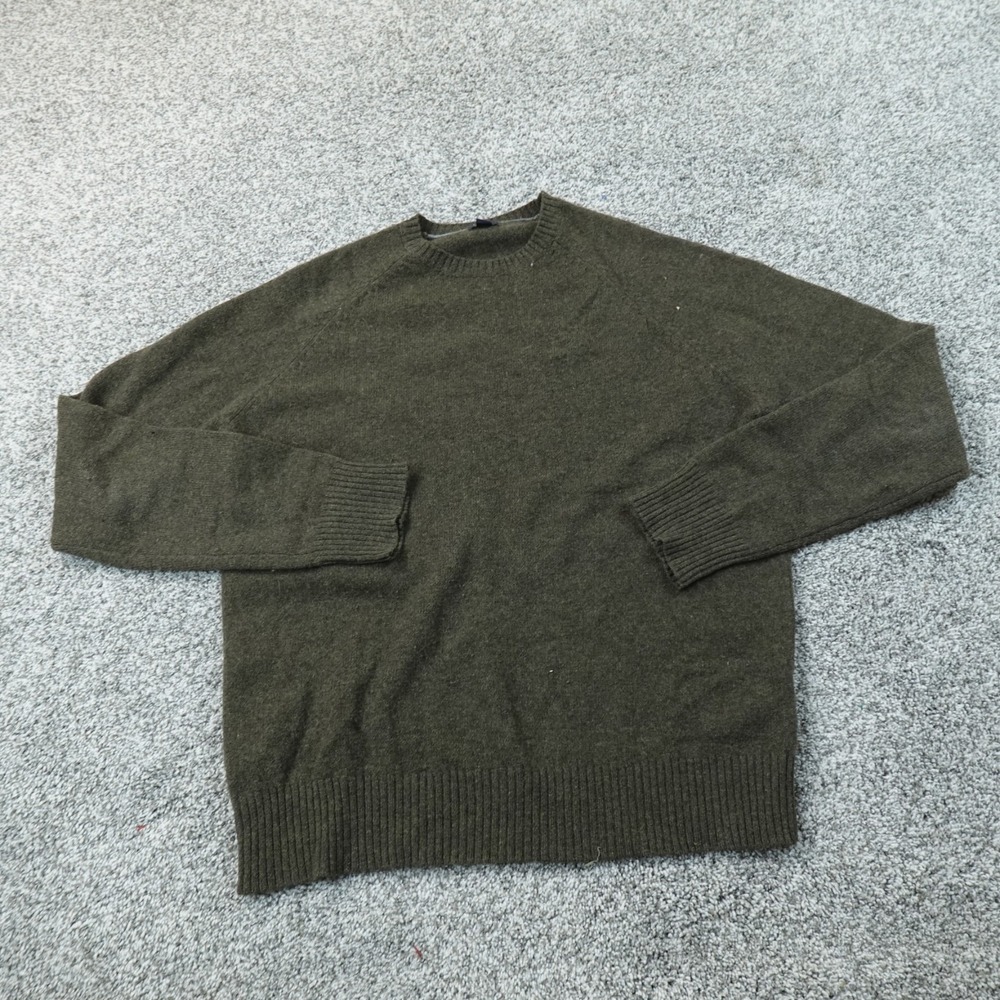 J Crew Sweater Mens M Brown Lambswool Crewneck Knit Pullover Raglan Cozy Soft